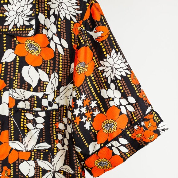 Prada 2018 Orange Silk Hawaiian Print Bowling Shirt - Picture 6 of 15